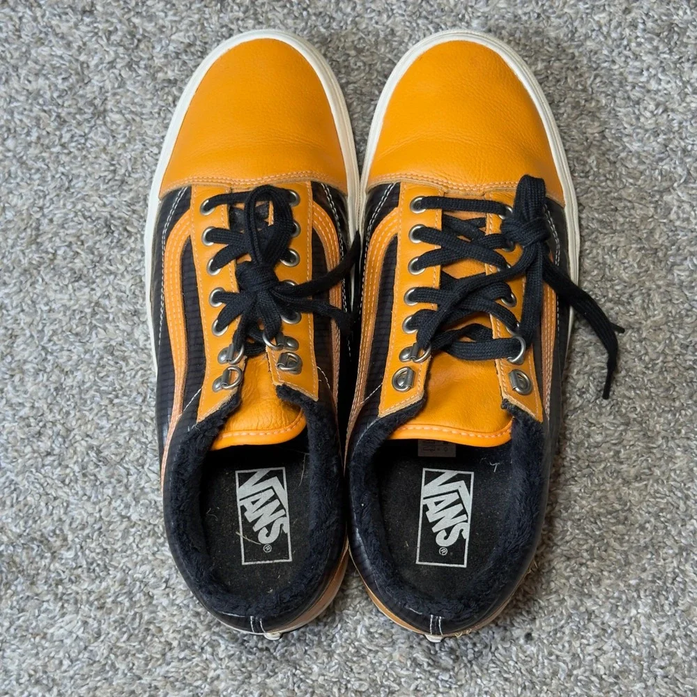 Vans Old Skool MTE Pumpkin Orange Black Leather Ripstop Sneakers Mens 11.5